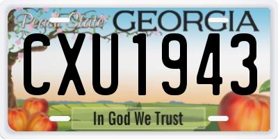 GA license plate CXU1943