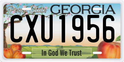 GA license plate CXU1956