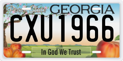 GA license plate CXU1966
