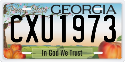 GA license plate CXU1973