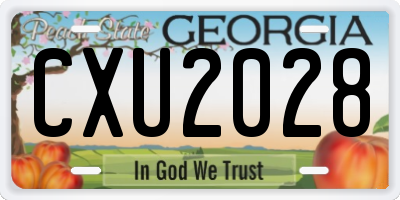 GA license plate CXU2028