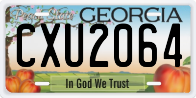 GA license plate CXU2064