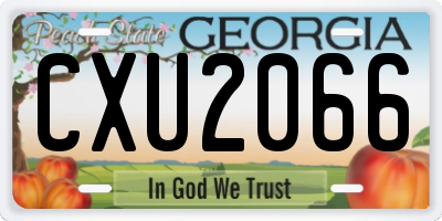 GA license plate CXU2066