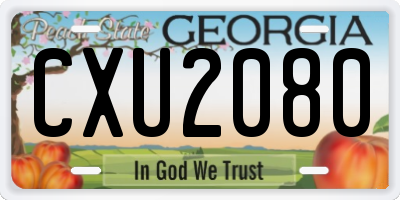 GA license plate CXU2080