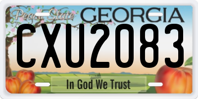 GA license plate CXU2083