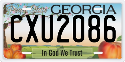 GA license plate CXU2086