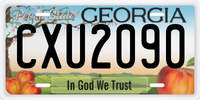 GA license plate CXU2090
