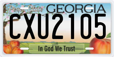 GA license plate CXU2105