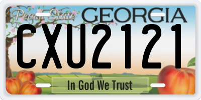 GA license plate CXU2121