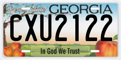 GA license plate CXU2122