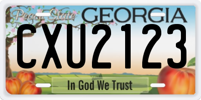 GA license plate CXU2123