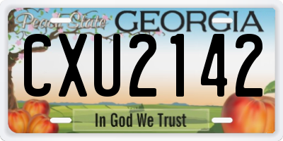 GA license plate CXU2142