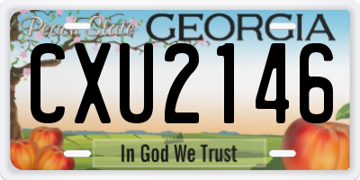 GA license plate CXU2146