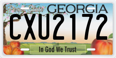 GA license plate CXU2172