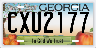 GA license plate CXU2177