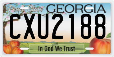GA license plate CXU2188