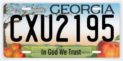 GA license plate CXU2195