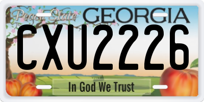 GA license plate CXU2226