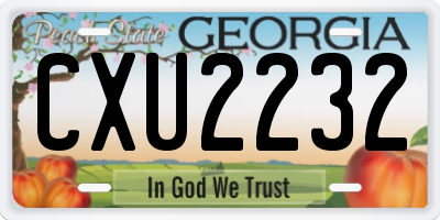 GA license plate CXU2232