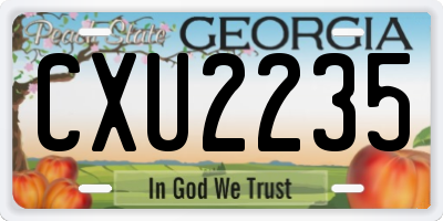 GA license plate CXU2235
