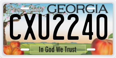 GA license plate CXU2240