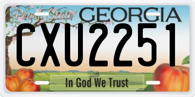 GA license plate CXU2251
