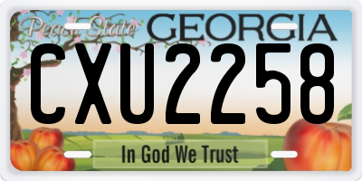 GA license plate CXU2258