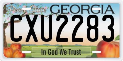 GA license plate CXU2283
