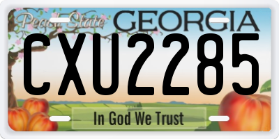 GA license plate CXU2285