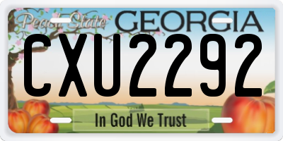 GA license plate CXU2292