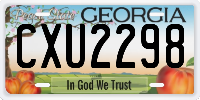 GA license plate CXU2298