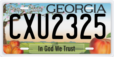GA license plate CXU2325