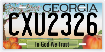 GA license plate CXU2326