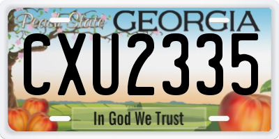 GA license plate CXU2335