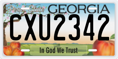 GA license plate CXU2342