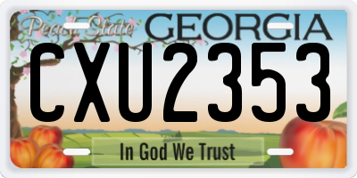 GA license plate CXU2353