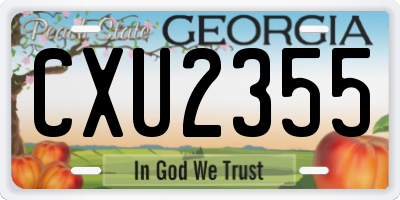 GA license plate CXU2355