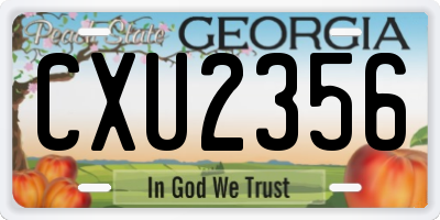 GA license plate CXU2356
