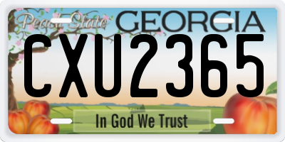 GA license plate CXU2365