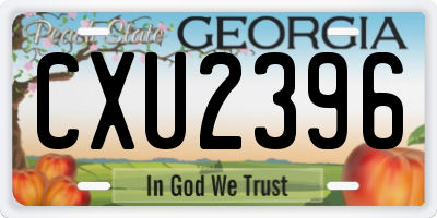 GA license plate CXU2396