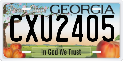GA license plate CXU2405