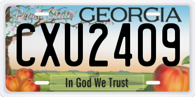 GA license plate CXU2409