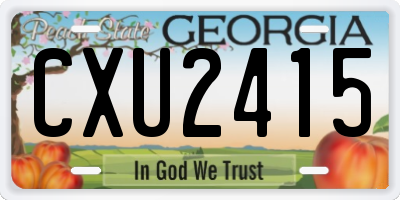 GA license plate CXU2415