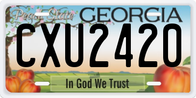 GA license plate CXU2420
