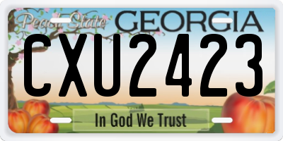 GA license plate CXU2423