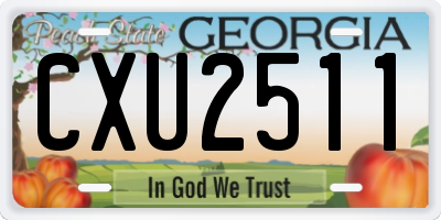 GA license plate CXU2511