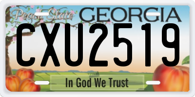 GA license plate CXU2519