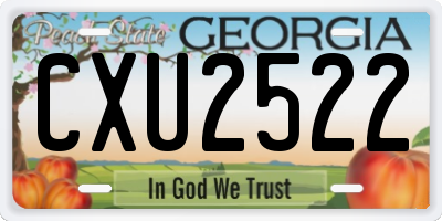 GA license plate CXU2522