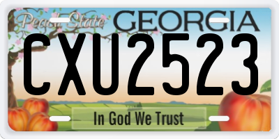 GA license plate CXU2523