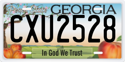 GA license plate CXU2528